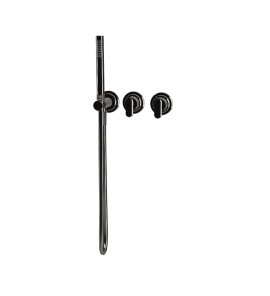  Fima Carlo Frattini Park Lane Bateria wannowa/prysznicowa podtynkowa z zestawem prysznicowym element zewnętrzny black chrome F1319WX8CN