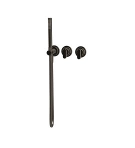  Fima Carlo Frattini Park Lane Bateria wannowa/prysznicowa podtynkowa z zestawem prysznicowym element zewnętrzny brushed black chrome F1319WX8CS