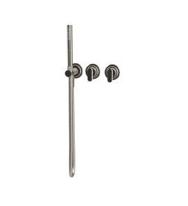  Fima Carlo Frattini Park Lane Bateria wannowa/prysznicowa podtynkowa z zestawem prysznicowym element zewnętrzny brushed nickel F1319WX8SN