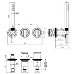  Fima Carlo Frattini Park Lane Bateria wannowa/prysznicowa termostatyczna podtynkowa z zestawem prysznicowym element zewnętrzny chrom F1319WX9CR