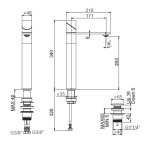 Fima Carlo Frattini Slide Bateria umywalkowa z korkiem klik klak inox F5801/HINOX