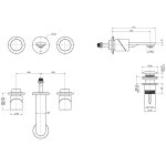 Fima Carlo Frattini Slide Bateria umywalkowa z korkiem klik klak podtynkowa element zewnętrzny inox F5811/5INOX