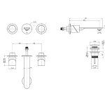Fima Carlo Frattini Slide Bateria umywalkowa z korkiem klik klak podtynkowa element zewnętrzny inox F5811L/5INOX