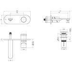 Fima Carlo Frattini Slide Bateria umywalkowa z korkiem klik klak podtynkowa element zewnętrzny inox F5821WX5INOX
