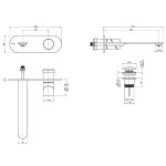 Fima Carlo Frattini Slide Bateria umywalkowa z korkiem klik klak podtynkowa element zewnętrzny inox F5821WZX5INOX