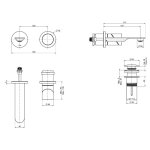 Fima Carlo Frattini Slide Bateria umywalkowa z korkiem klik klak podtynkowa element zewnętrzny inox F5821WX8INOX