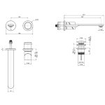 Fima Carlo Frattini Slide Bateria umywalkowa z korkiem klik klak podtynkowa element zewnętrzny inox F5821WZX8INOX