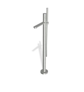 Fima Carlo Frattini Slide Bateria wannowa wolnostojąca podtynkowa ze słuchawką i wężem element zewnętrzny inox F5804/6INOX