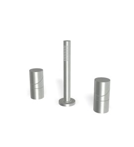 Fima Carlo Frattini Slide Bateria wannowa na brzeg wanny ze słuchawką i wężem inox F5814/1INOX