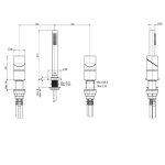 Fima Carlo Frattini Slide Bateria wannowa na brzeg wanny ze słuchawką i wężem inox F5814/1INOX