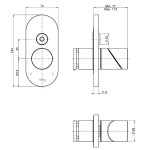 Fima Carlo Frattini Slide Bateria wannowa/prysznicowa podtynkowa z przełącznikiem 2-drożnym element zewnętrzny inox F5809E2INOX