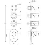 Fima Carlo Frattini Slide Bateria prysznicowa/wannowa termostatyczna podtynkowa z 3 zaworami odcinającymi element zewnętrzny inox F5823X3INOX