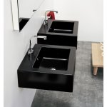Flaminia Acquagrande Umywalka stawiana na blat lub ścienna 60x56 cm Nero 5052NER