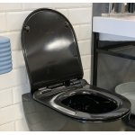 Flaminia App Deska sedesowa wolnoopadająca slim Czarny Połysk QKCW09NER