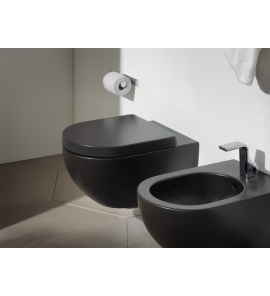 Flaminia App miska wisząca 54x36 + deska wolnoopadająca czarny połysk AP118NER + QKCW03NER