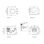 Flaminia App miska wisząca 54x36 + deska wolnoopadająca czarny połysk AP118NER + QKCW03NER