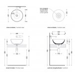  Flaminia App Umywalka stawiana okrągła ø 40 cm Carbon z korkiem AP40ACAR+PLCECAR W MAGAZYNIE!!