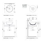      Flaminia App Umywalka stawiana okrągła ø 40 cm Carbon AP40ACAR WYPRZEDAŻ MAGAZYNOWA!!
