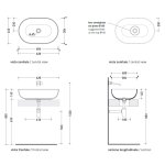 Flaminia App Umywalka stawiana na blat 62x40 cm z korkiem klik klak Nero AP62ANER+PLCENER