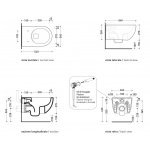   Flaminia App Wc wiszący bez kołnierza 54x36 cm z deską wolnoopadającą latte AP118GLAT+QKCW05LAT 