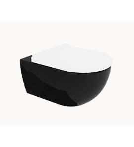 Flaminia App Wc wiszący bez kołnierza, bez deski 54x36 cm Nero Czarny połysk AP118GNER
