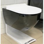 Flaminia App Wc wiszący bez kołnierza, bez deski 54x36 cm Nero Czarny połysk AP118GNER