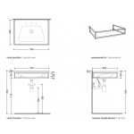 Flaminia Bloom Struktura pod umywalkę 70x50 cm czarny mat BM70SNE