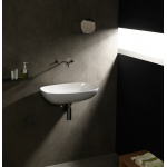 Flaminia Nuda Umywalka ścienna owalna 61x39,5 cm Biała ND60L