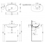Flaminia Nuda Umywalka ścienna owalna 61x39,5 cm Biała ND60L