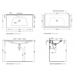   Flaminia Bloom Umywalka ścienna prostokątna 107x51,5 cm nuvola BM105LNUV 