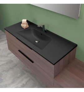  Flaminia Bloom Umywalka ścienna 122x51,5 cm czarny BM120LNER