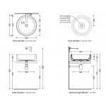 Flaminia Bonola Umywalka Stawiana na blat 50 cm biała BN50A