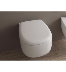 Flaminia Bonola WC wiszący bez kołnierza z deską wolnoopadającą 54x38 cm Biały mat BN118GLAT+BNCW03LAT