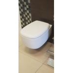 Flaminia Bonola WC wiszący bez kołnierza z deską wolnoopadającą 54x38 cm Biały mat BN118GLAT+BNCW03LAT