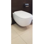 Flaminia Bonola WC wiszący bez kołnierza z deską wolnoopadającą 54x38 cm Biały mat BN118GLAT+BNCW03LAT