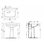 Flaminia Efi Umywalka ścienna 70x54 cm Nero 6006NER