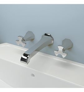 Flaminia Evergreen Bateria umywalkowa 3-otworowa Ścienna Chrom EG206