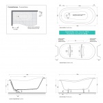 Flaminia Evergreen Wanna stojąca 170 cm Biała EG170