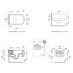 Flaminia Flag Miska WC wisząca bez kołnierza, bez deski 54x38 cm Argilla FG118GARG