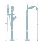 Flaminia Fold Bateria wannowa wolnostojąca chrom FL2580