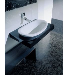 Flaminia Io Umywalka 75 x 45 x h 28cm wpuszczana w blat biała IO4275