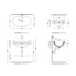 Flaminia Io Umywalka 75 x 45 x h 28cm wpuszczana w blat biała IO4275