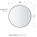 Flaminia Madre Lustro podświetlane ścienne Ø75 cm okrągłe biała rama MASPE75