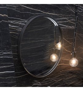 Flaminia Madre Lustro podświetlane ścienne Ø75 cm okrągłe czarna rama MASPE75NE