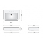 Flaminia Madre Umywalka stawiana na blat/ścienna 75x50 cm biała MA75L