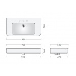 Flaminia Madre Umywalka stawiana na blat/ścienna 95x50 cm biała MA95L