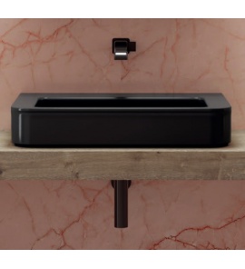 Flaminia Madre Umywalka stawiana na blat/ścienna 75x50 cm czarna MA75LNER