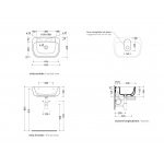 Flaminia Mono Umywalka Ścienna 54cm biała MN54L