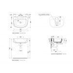 Flaminia Mono Umywalka Ścienna 64cm biała MN64L