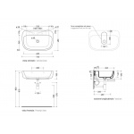 Flaminia Mono Umywalka Ścienna 74cm biała MN74L 